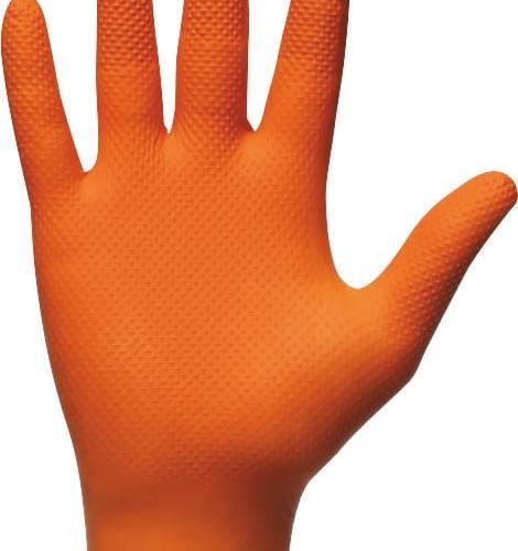 BOITE DE 50 GANTS NITRILE MERCATOR ORANGE TAILLE L